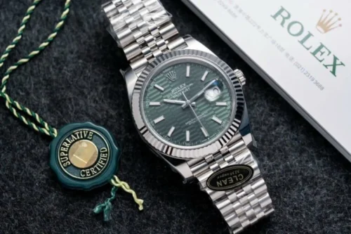 DateJust 41 126334 QF 1:1 Best Edition 904L Steel Green Texuted Stick Dial on Jubilee Bracelet QF3235 (149g)